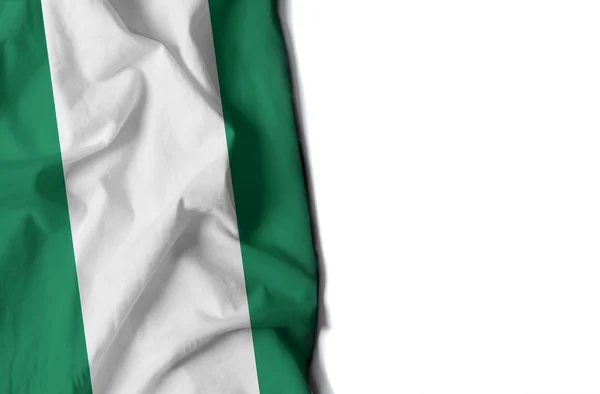 Nigeria gerimpeld vlag, ruimte voor tekst — Stockfoto