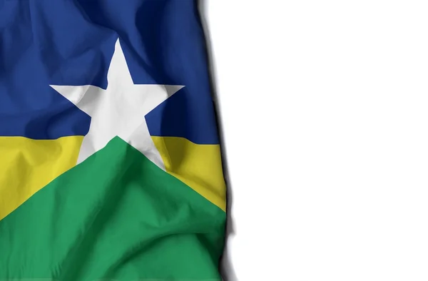 Rondônia gerimpeld vlag, ruimte voor tekst — Stockfoto