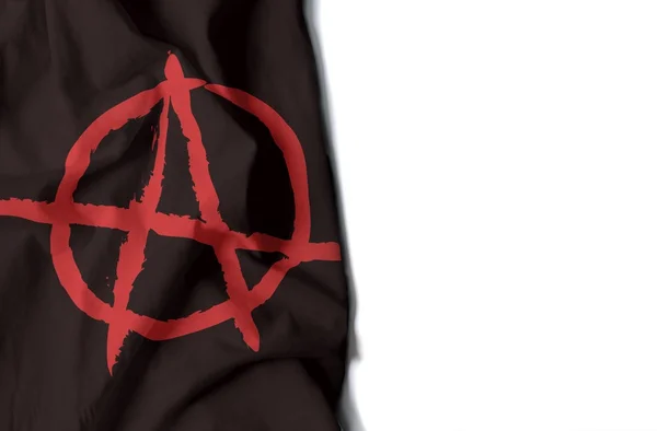 Anarchy wrinkled flag, space for text — Stock Photo, Image