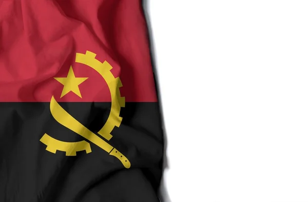 Angola vrásčitá vlajka, prostor pro text — Stock fotografie