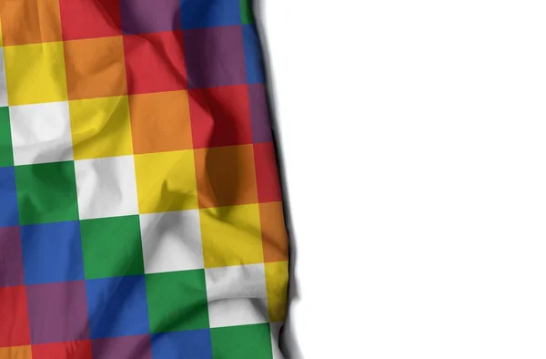 Povo andino enrugado bandeira, espaço para texto — Fotografia de Stock