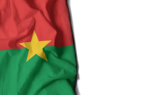 Burkina faso wrinkled flag, space for text — стоковое фото