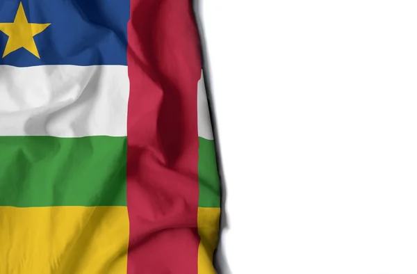 Центральноафриканская республика с морщинистым флагом, место для текста — стоковое фото