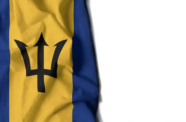 Barbados wrinkled flag, space for text — Stock Photo, Image