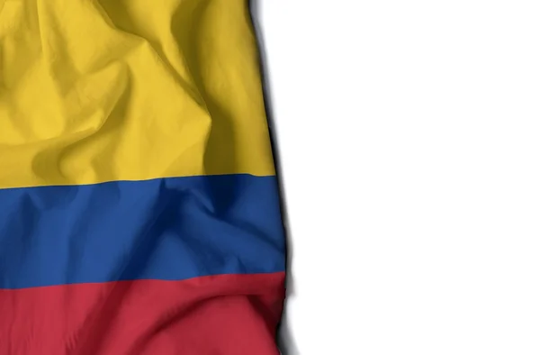 Colômbia bandeira enrugada, espaço para texto — Fotografia de Stock