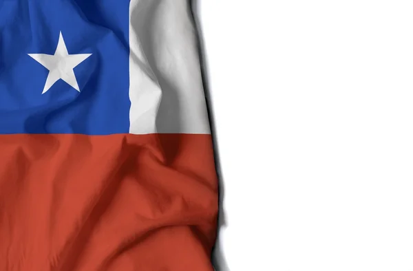 Chile wrinkled flag, space for text — Stock Photo, Image