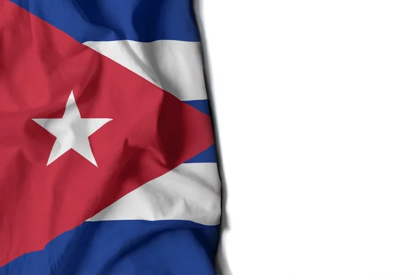 Bandeira enrugada cubana, espaço para texto — Fotografia de Stock