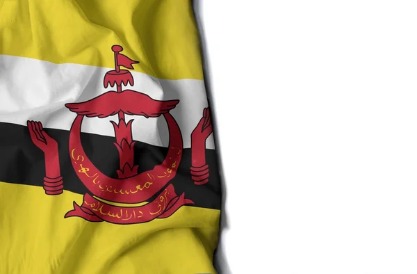 Brunei bandera arrugada, espacio para texto — Foto de Stock