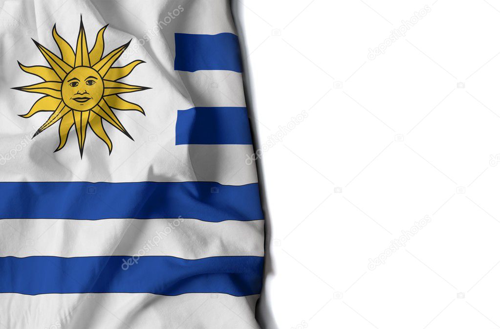 uruguay wrinkled flag, space for text