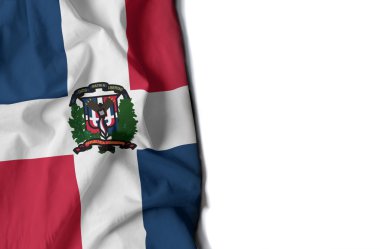 dominican republic wrinkled flag, space for text clipart