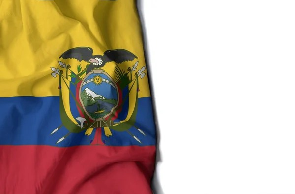 Bandera arrugada ecuatoriana, espacio para texto —  Fotos de Stock