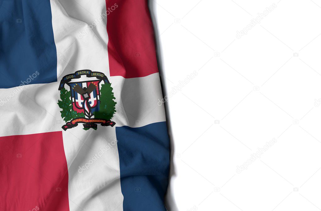 dominican republic wrinkled flag, space for text