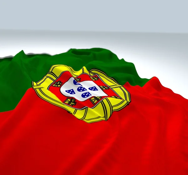 Portugual bayrağı sallayarak — Stok fotoğraf