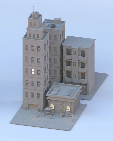 Mini city gebouw — Stockfoto