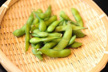 taze yeşil peapods 