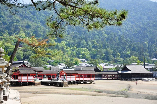 Itsukushima Vista del santuario — Foto de Stock