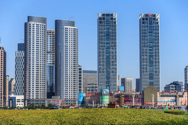 modern buildings of Dalian  city