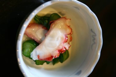 Deniz ürünleri yemek bir plaka üzerinde