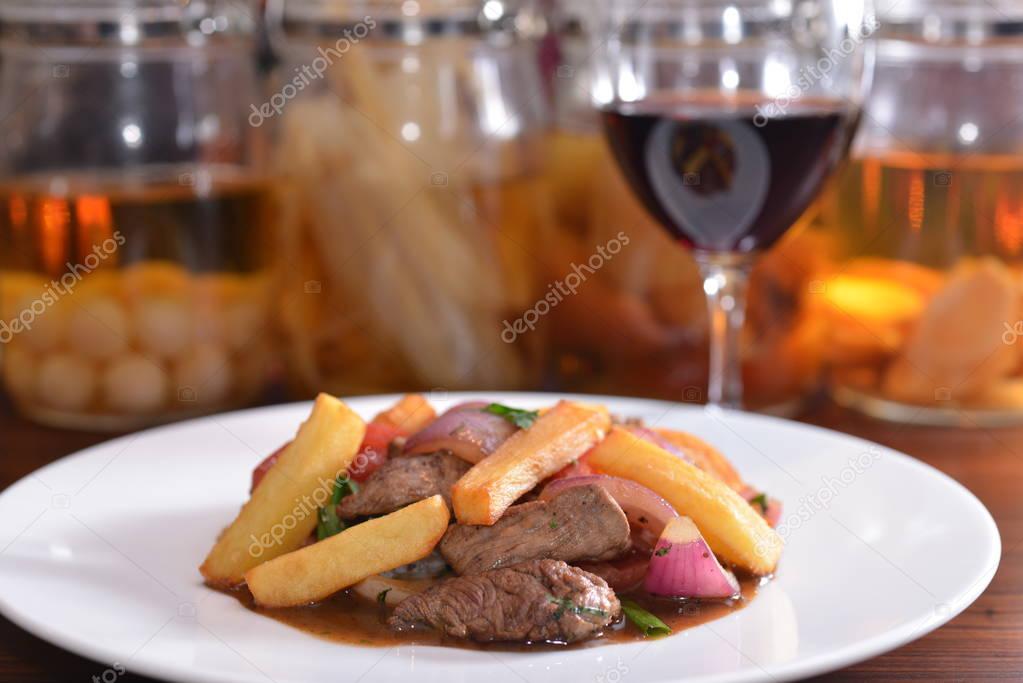 meat dish on white plate