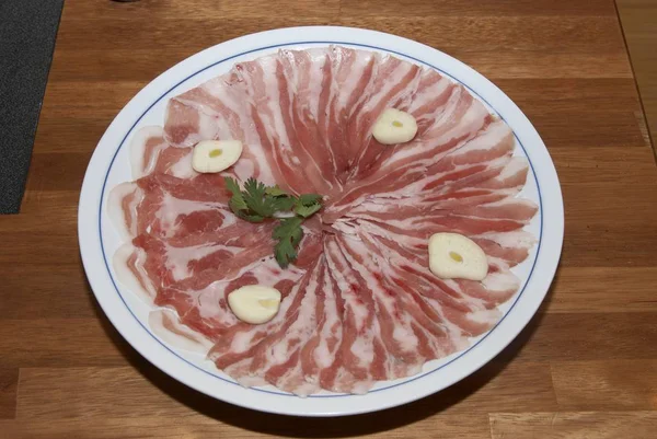 Schwarzes Schwein shabu-shabu — Stockfoto