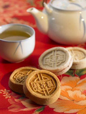 Çince el yazısı ile pişmiş çerezleri