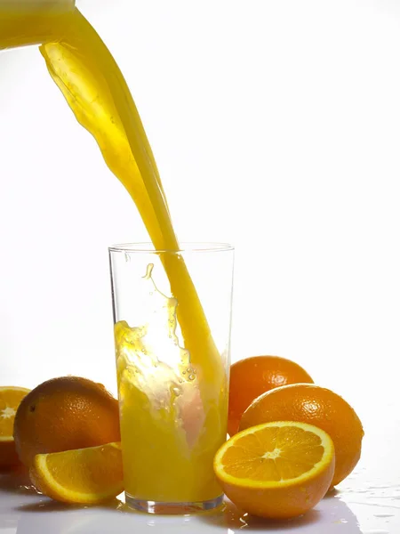 Fruits with glass of juice — Stock Photo, Image