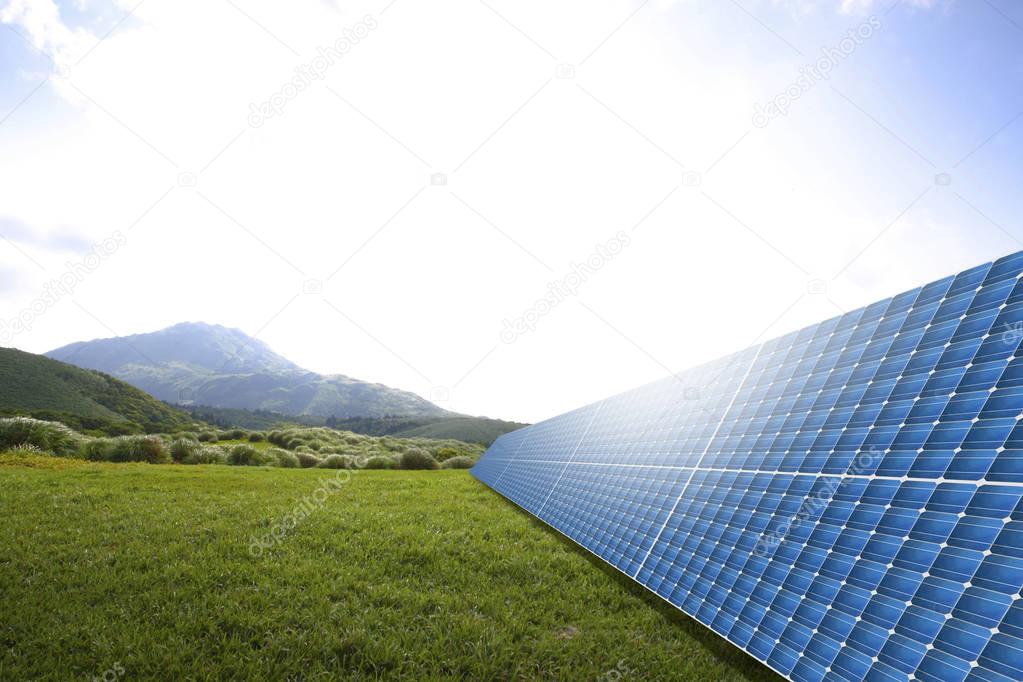 solar power station with solar panels