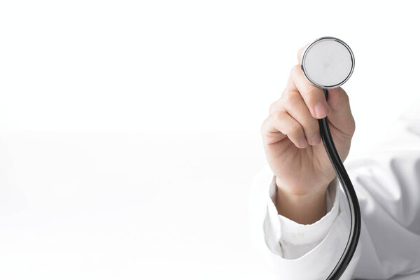 Doctor holding stethoscope in hand