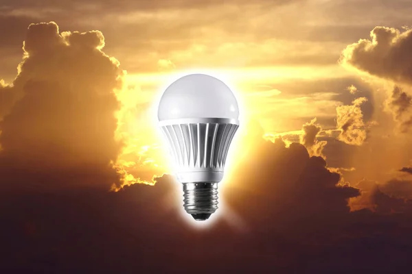 light bulb on nature background
