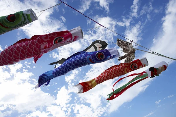 Прапори махав на японський фестиваль — стокове фото