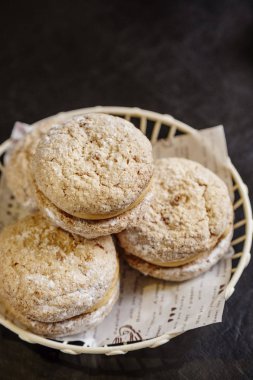 Dacquoise cakes on table