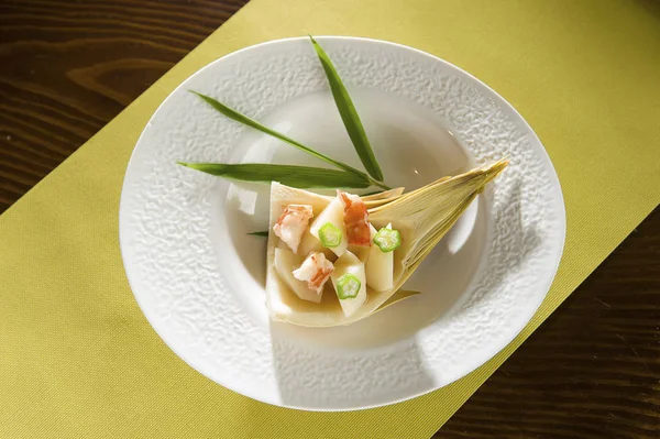 Salada de camarão e bambu — Fotografia de Stock