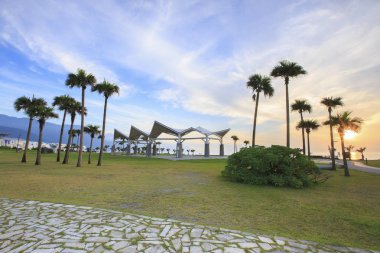 Hualien şehir Tayvan kuzey ucuna kumsalda güzel qixingtan