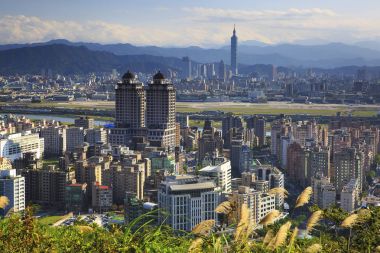 kuş görünümü Songshan bölge Taipei, Tayvan