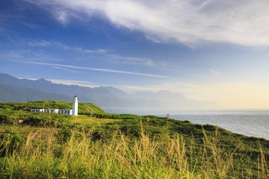 Tarihi Bitoujiao deniz feneri Ruifang bölgesinde, yeni Taipei, Tayvan.