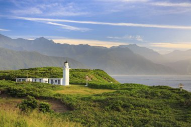 Tarihi Bitoujiao deniz feneri Ruifang bölgesinde, yeni Taipei, Tayvan.