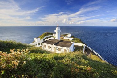 Tarihi Bitoujiao deniz feneri Ruifang bölgesinde, yeni Taipei, Tayvan.