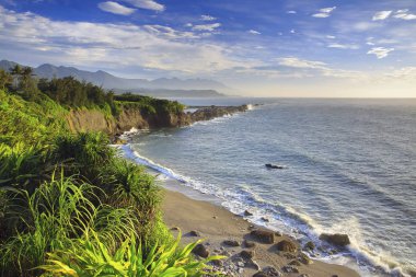 güzel manzara günbatımı zamanında yeşil dağ yeni Taipei, Tayvan