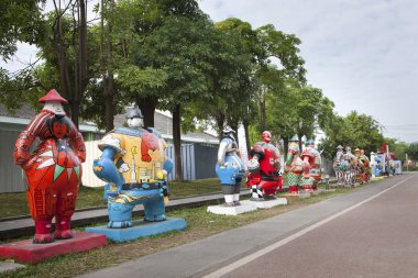 görünümü bir heykel Kaishan Road, Batı Central District, Tainan City, Tayvan