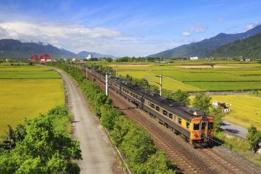 kecheng demir köprü Tayvan yeşil alan yakınındaki tren ile