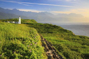 Tarihsel Bitoujiao deniz feneri Ruifang bölgesinde, yeni Taipei, Tayvan.