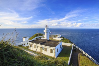 Tarihi Bitoujiao deniz feneri Ruifang bölgesinde, yeni Taipei, Tayvan.