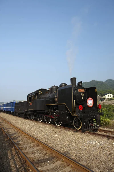 Närbild Ånga Tåg Changhua Järnvägen Taiwan — Stockfoto