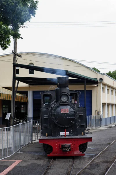 steam train in changhua station of taiwan