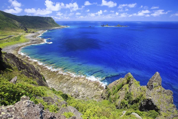 Bela Paisagem Mar Azul Com Montanha Verde Taipei Novo Taiwan — Fotografia de Stock