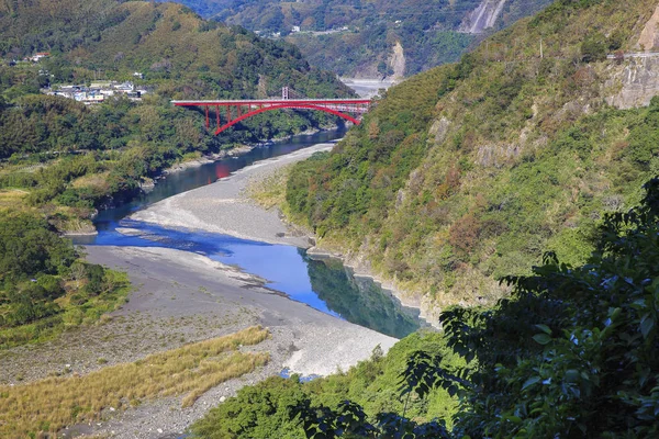 Красивий Краєвид Зеленої Гори Річки Новому Тайбеї Тайвань — стокове фото