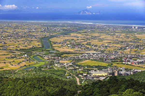 Keelung Város Északkeleti Részén Tajvan Épületek Megtekintése — Stock Fotó