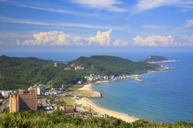 guihou Balık tutma Harbor'da Tayvan güneşli gün