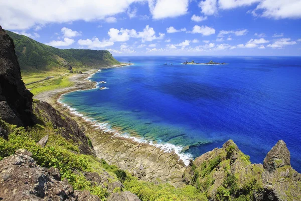 Wunderschöne Landschaft Mit Blauem Meer Und Grünem Berg Neuen Taipeh — Stockfoto