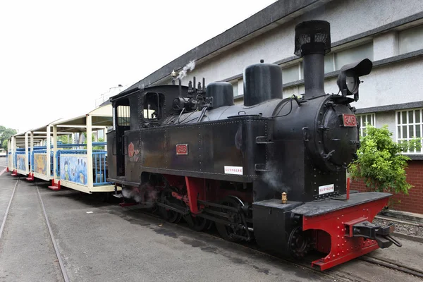 steam train in changhua station of taiwan